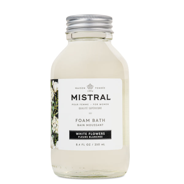 White Flowers Foam Bath - mistralsoap