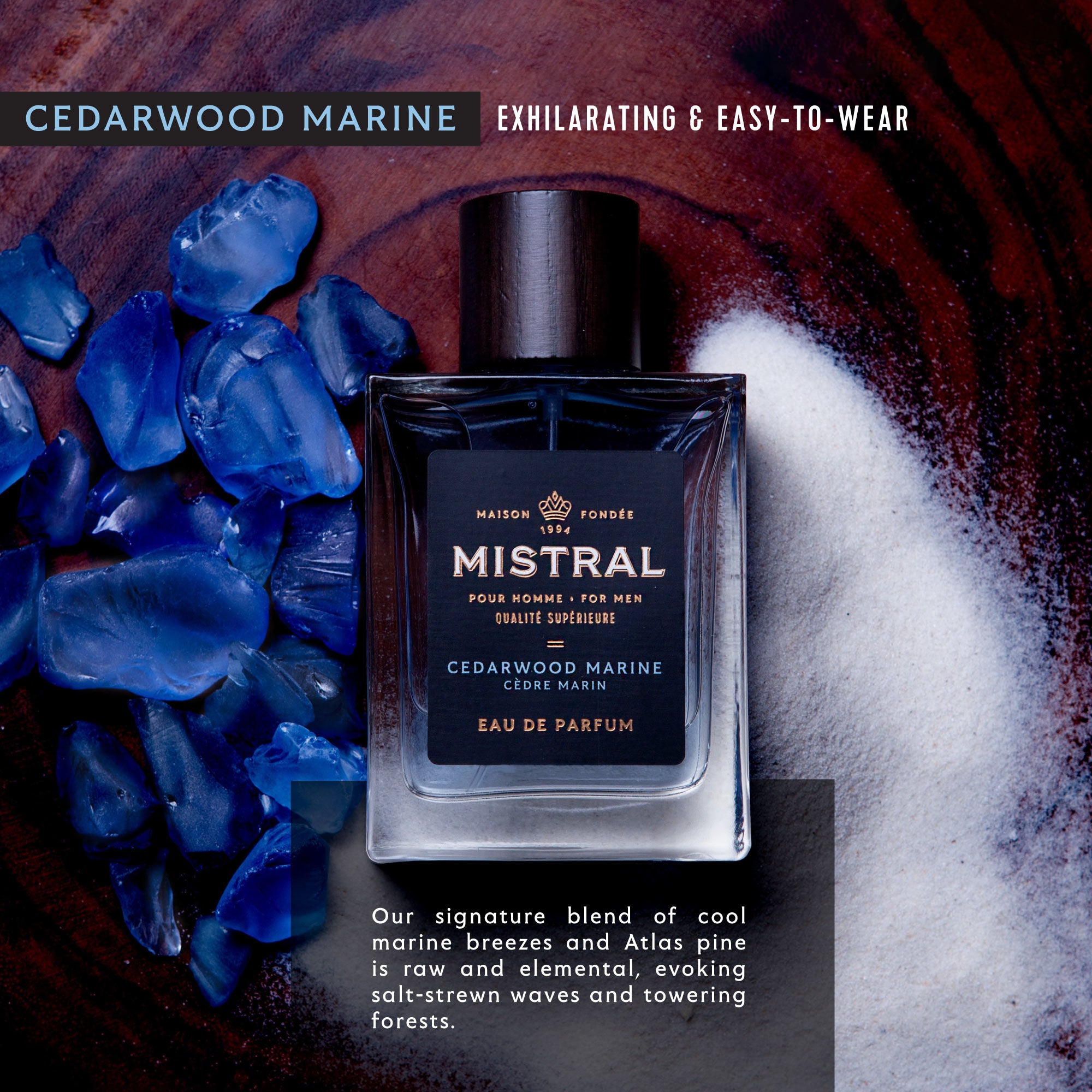 MEN'S CEDARWOOD MARINE EAU DE PARFUM mistralsoap - Main Image
