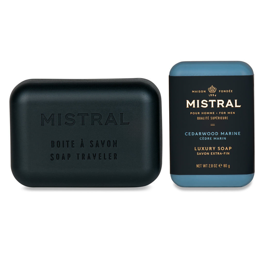 Cedarwood Marine Travel Bar Soap and Travel Case