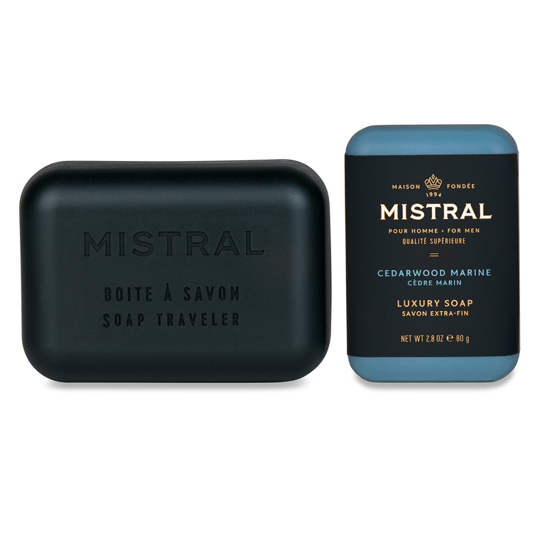 Cedarwood Marine Travel Bar Soap and Travel Case