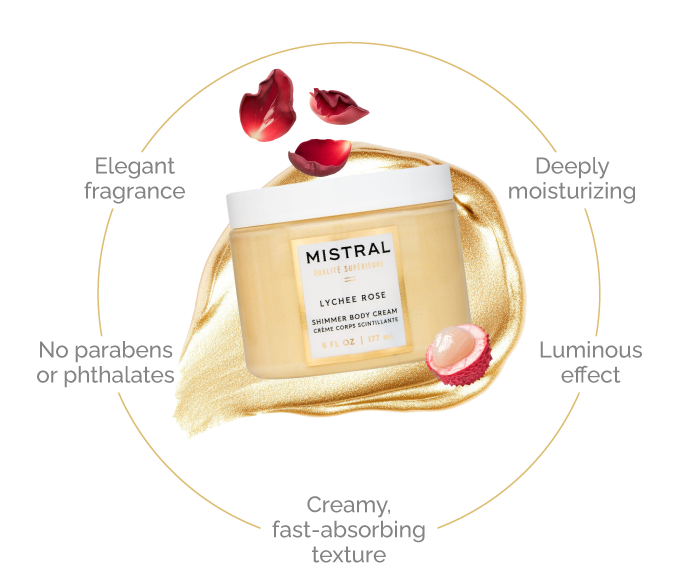 Luxe Shimmer Body Cream Lychee Rose