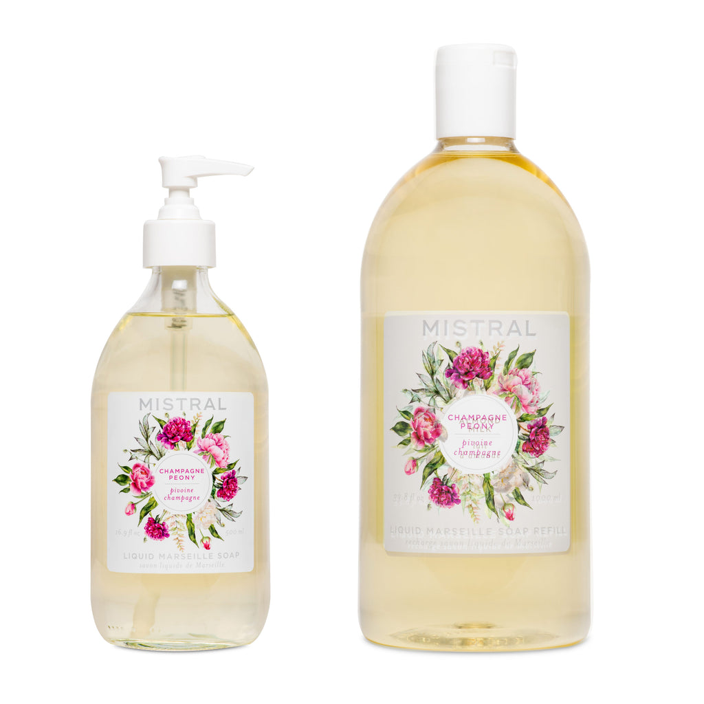Champagne Peony Liquid Marseille Soap Bundle