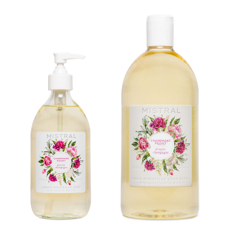 Champagne Peony Liquid Marseille Soap Bundle